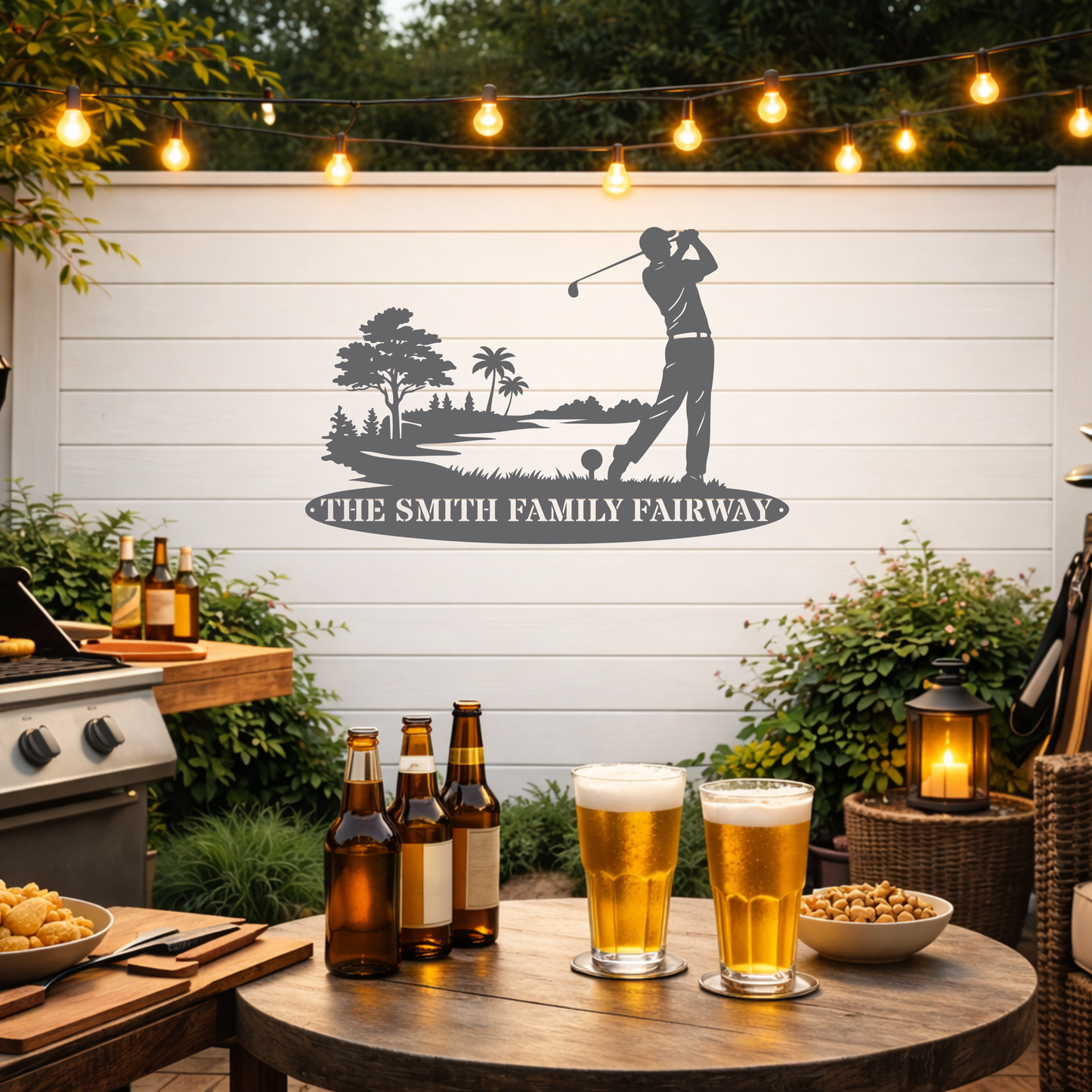 Personalised Family Fairway Metal Sign