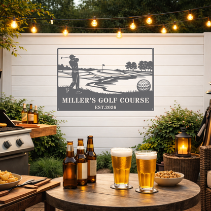 Personalised Golf Course Metal Wall Art