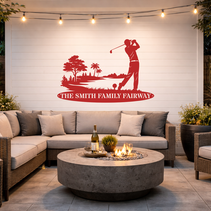Personalised Family Fairway Metal Sign