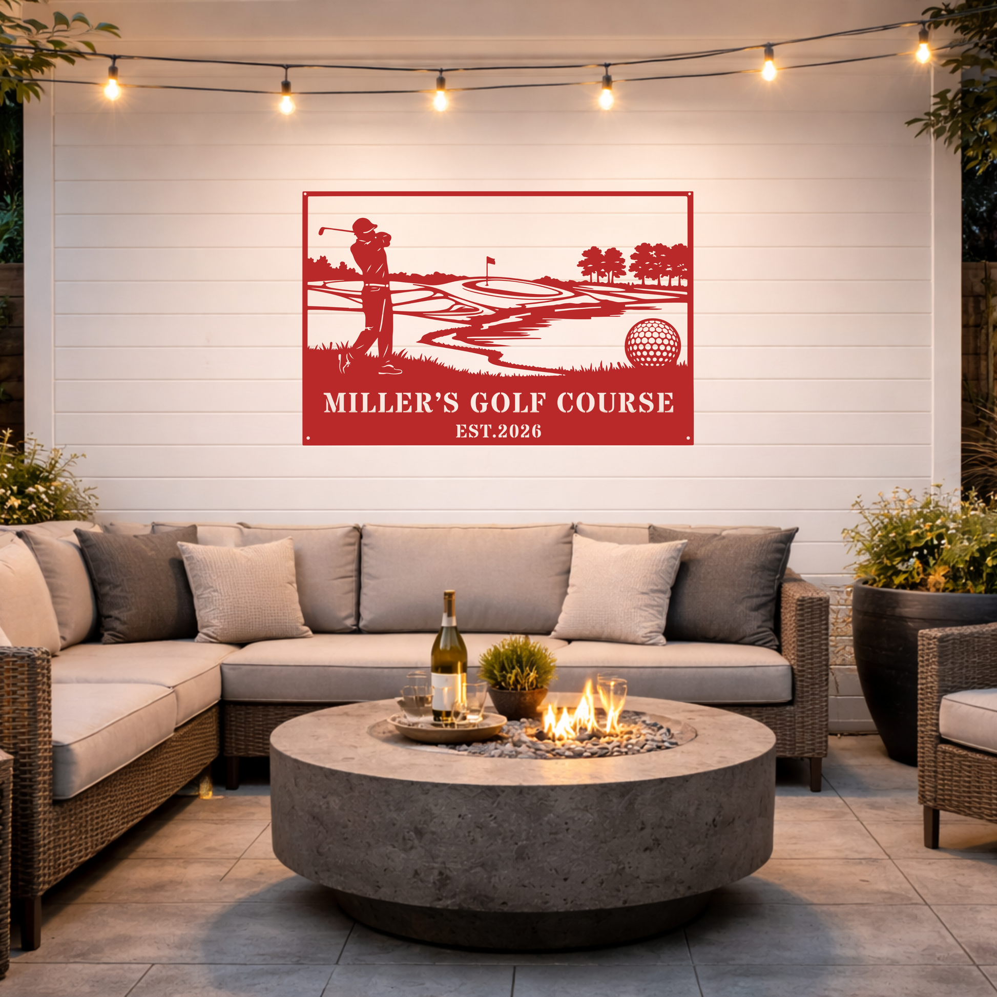 Personalised Golf Course Metal Wall Art