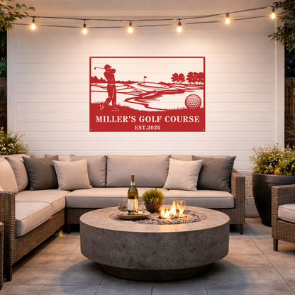 Personalised Golf Course Metal Wall Art