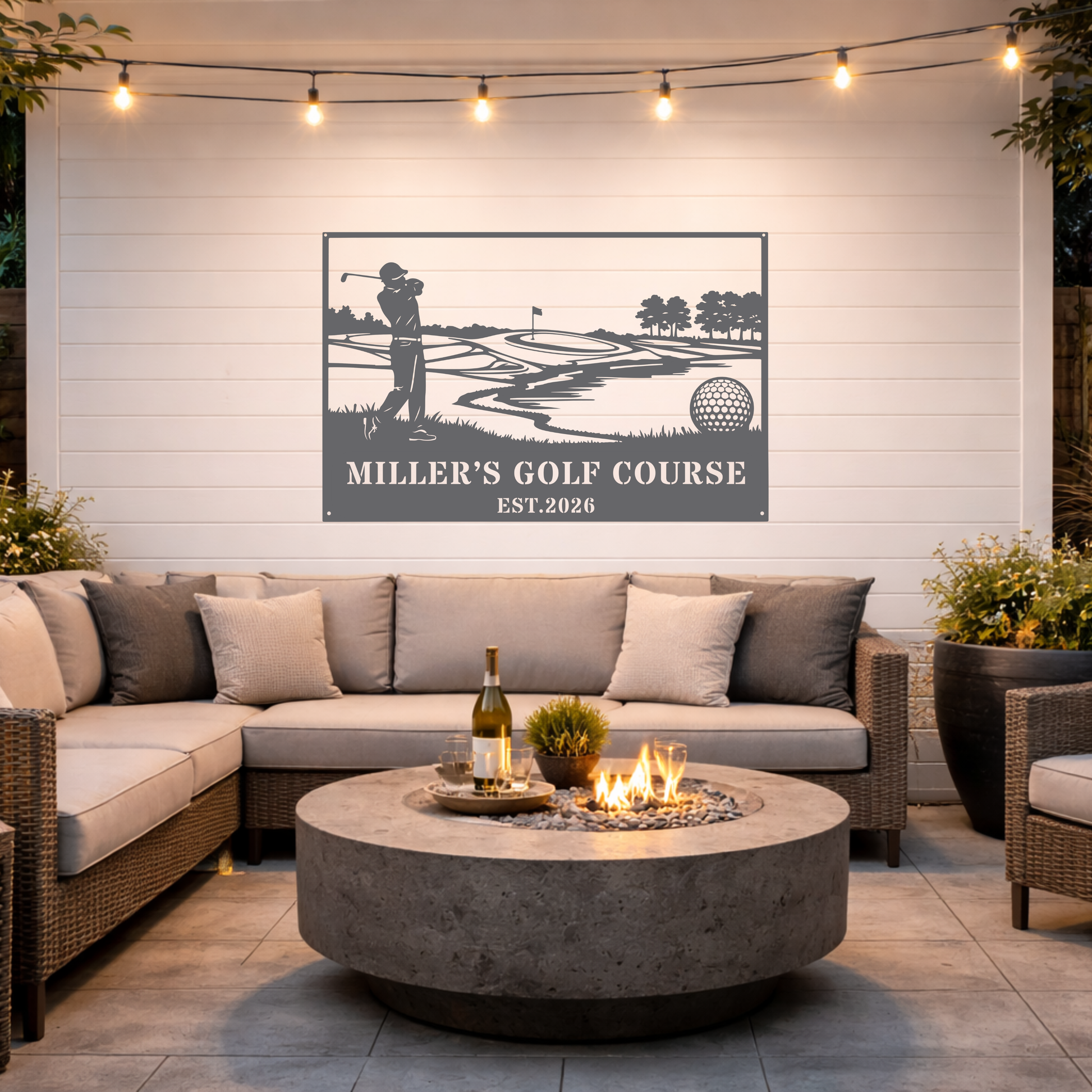 Personalised Golf Course Metal Wall Art