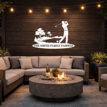 Personalised Family Fairway Metal Sign