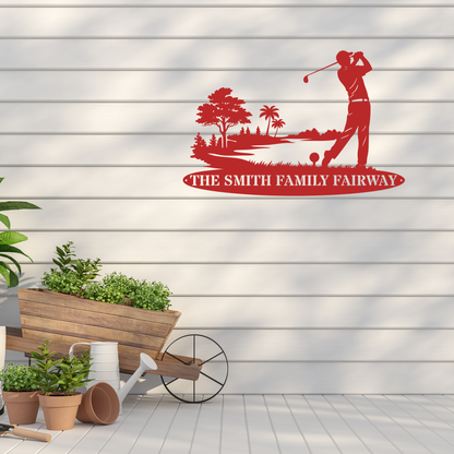 Personalised Family Fairway Metal Sign