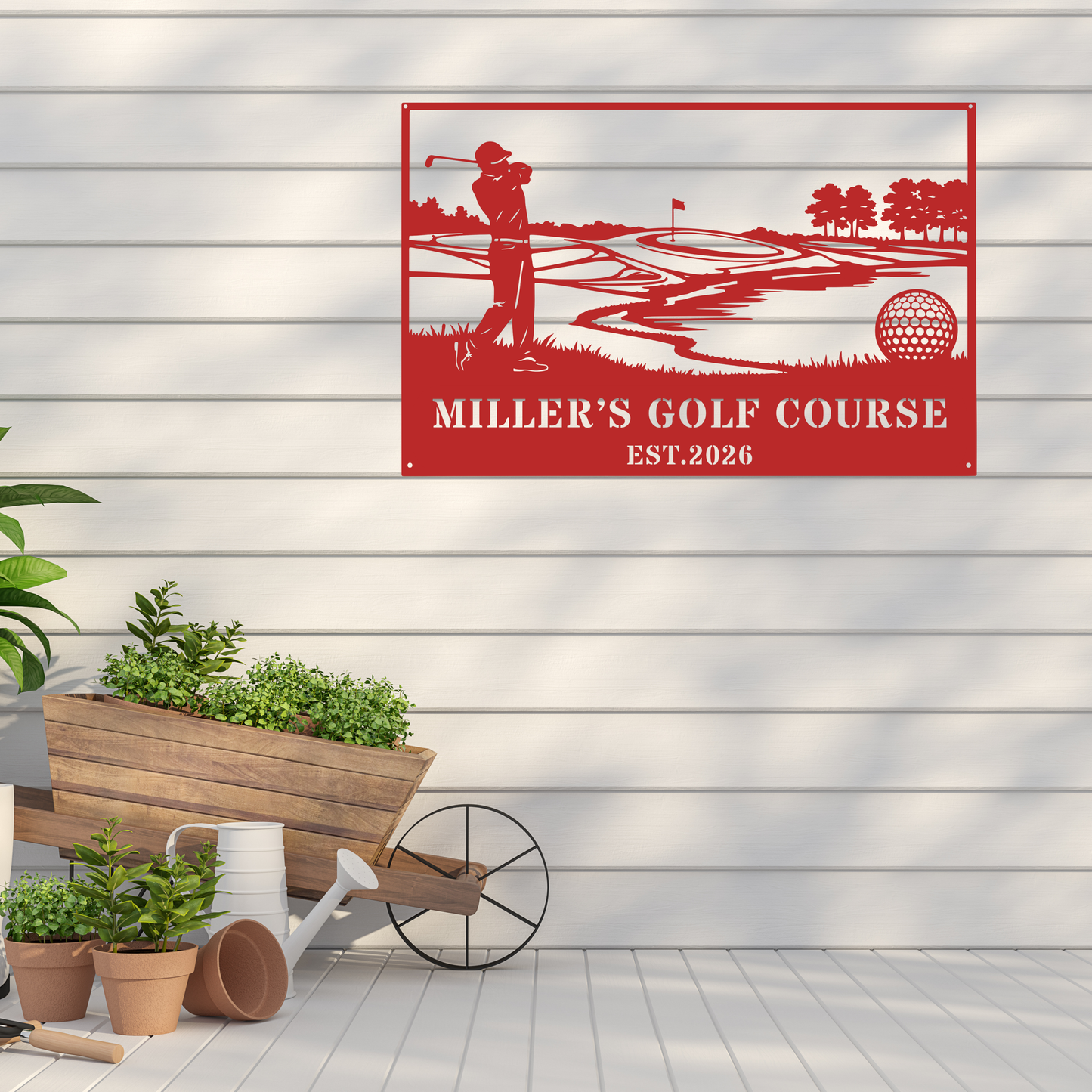 Personalised Golf Course Metal Wall Art