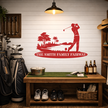 Personalised Family Fairway Metal Sign