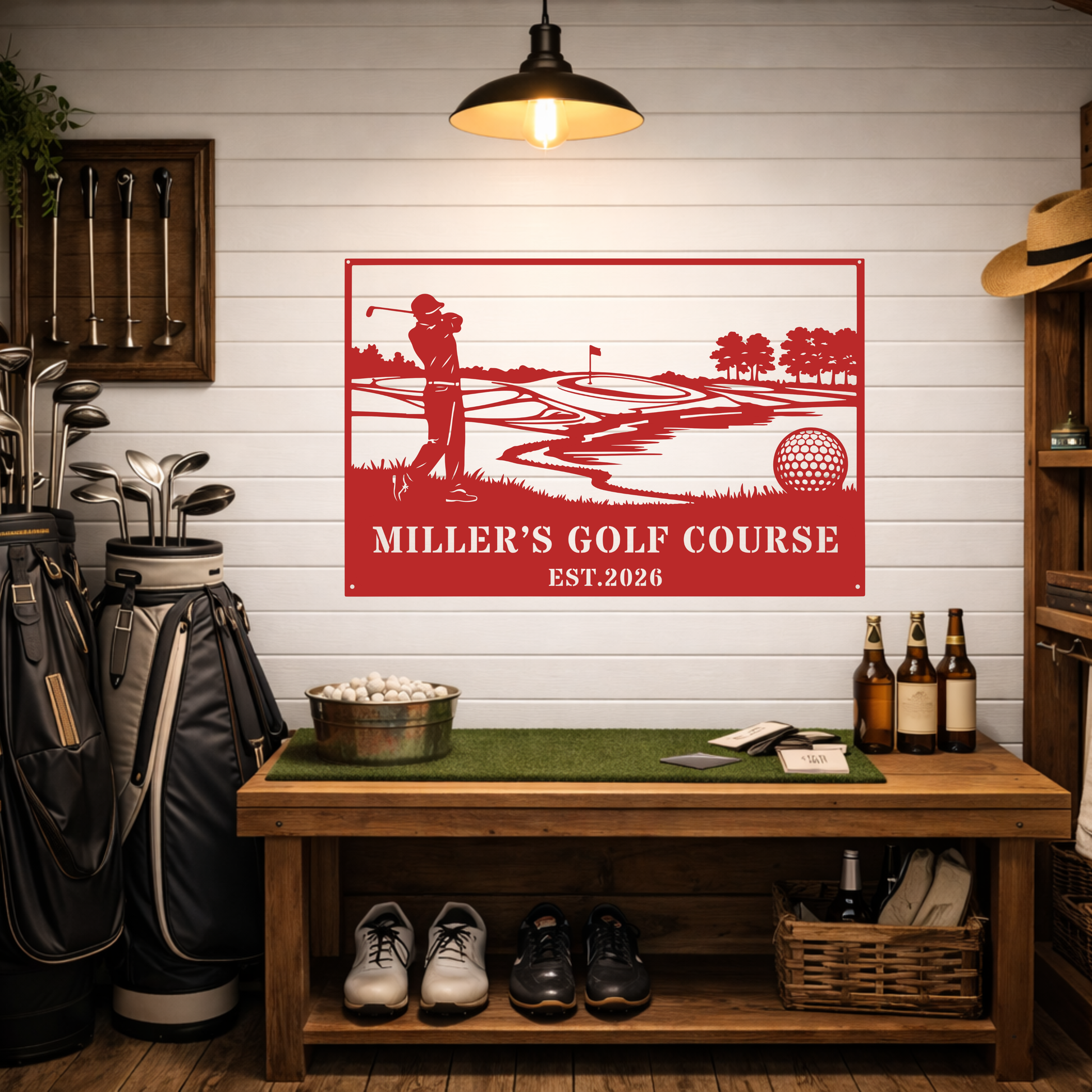 Personalised Golf Course Metal Wall Art