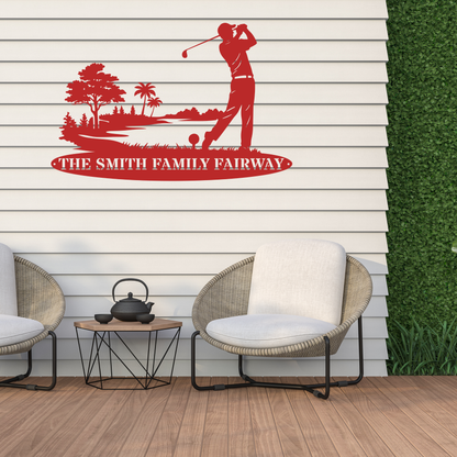 Personalised Family Fairway Metal Sign