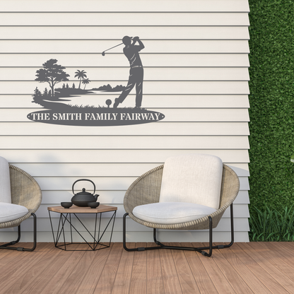 Personalised Family Fairway Metal Sign