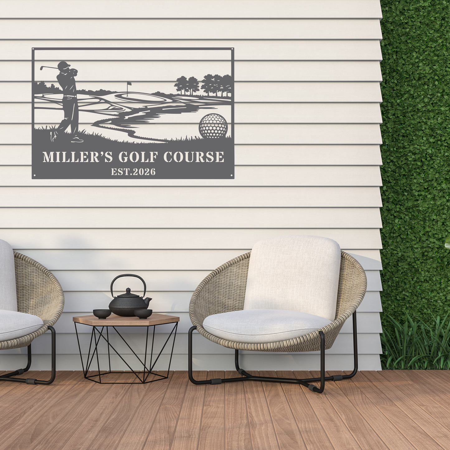 Personalised Golf Course Metal Wall Art