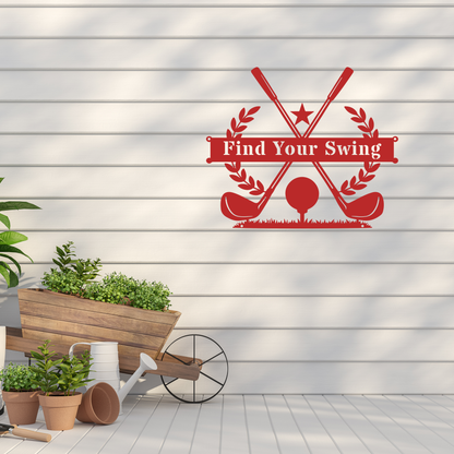 Find Your Swing Metal Wall Sign
