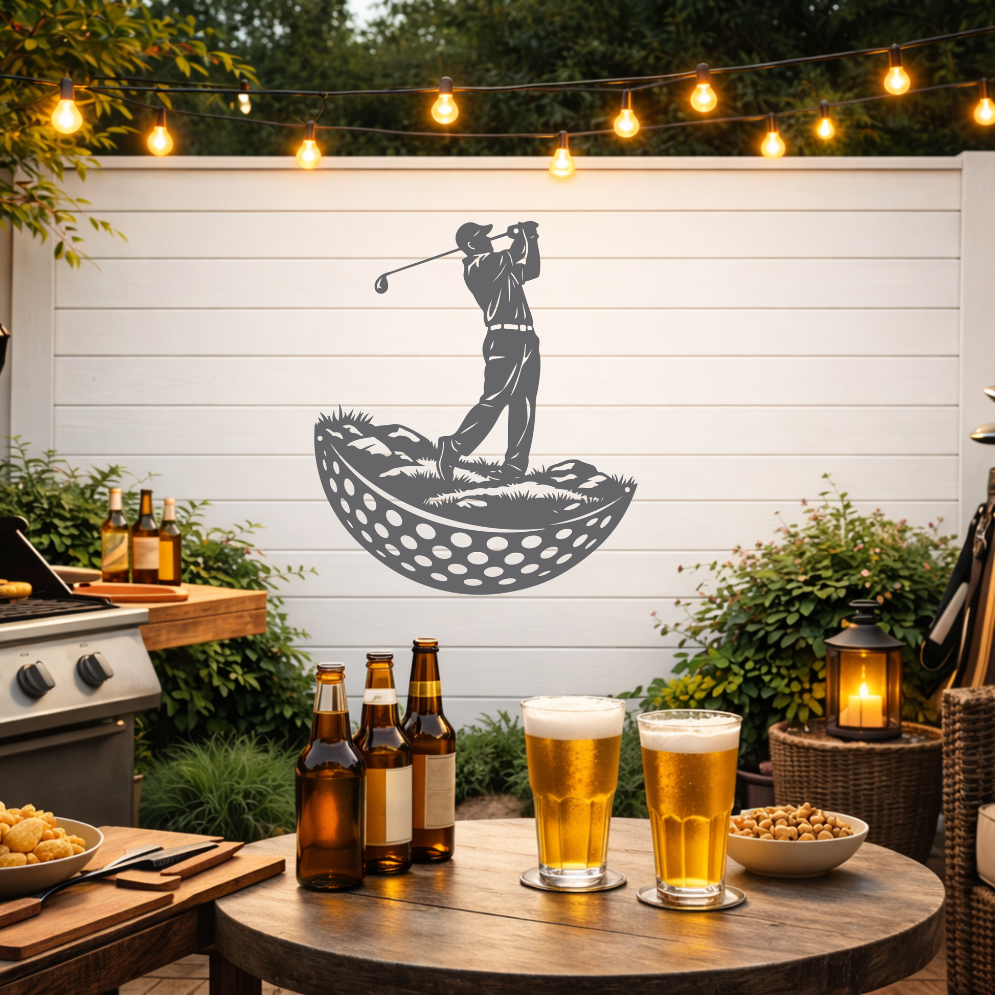 Modern Golf Ball Metal Wall Art