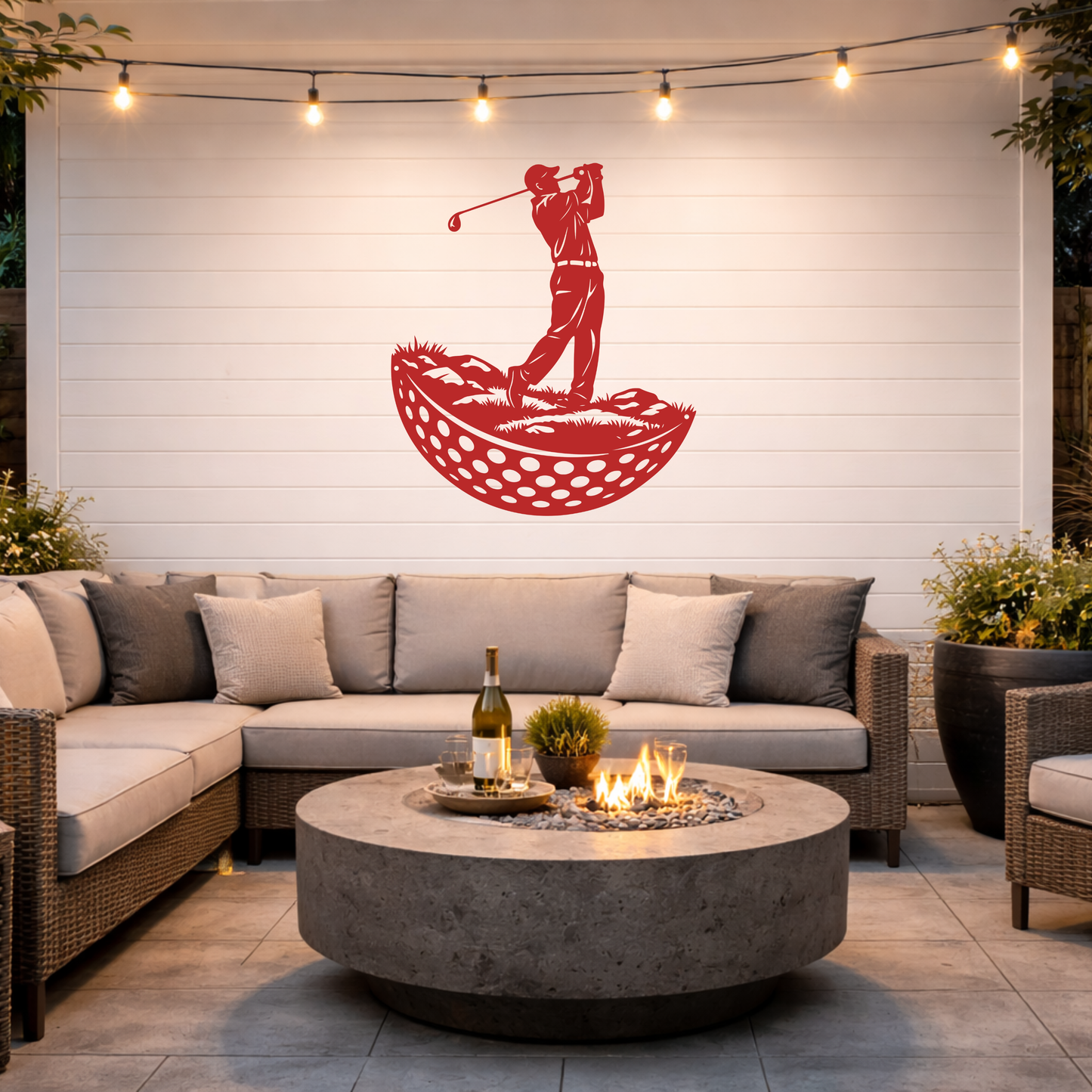 Modern Golf Ball Metal Wall Art