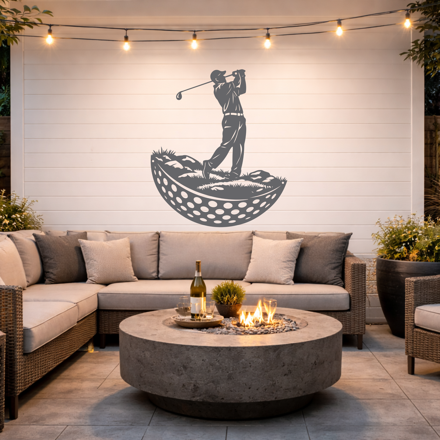 Modern Golf Ball Metal Wall Art