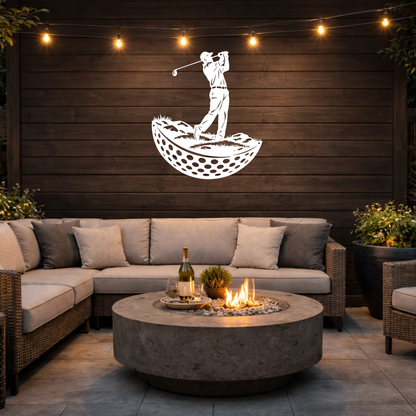 Modern Golf Ball Metal Wall Art
