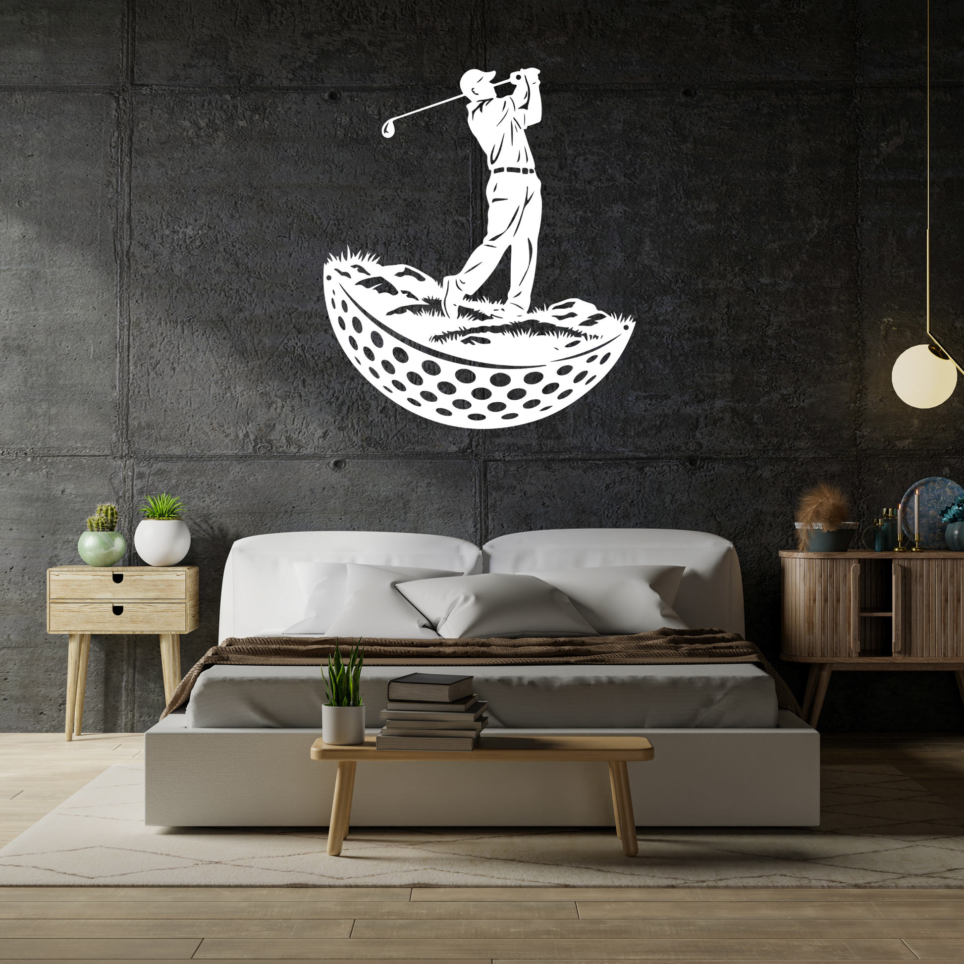Modern Golf Ball Metal Wall Art