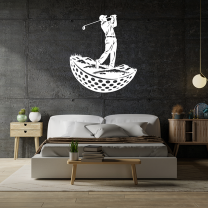 Modern Golf Ball Metal Wall Art
