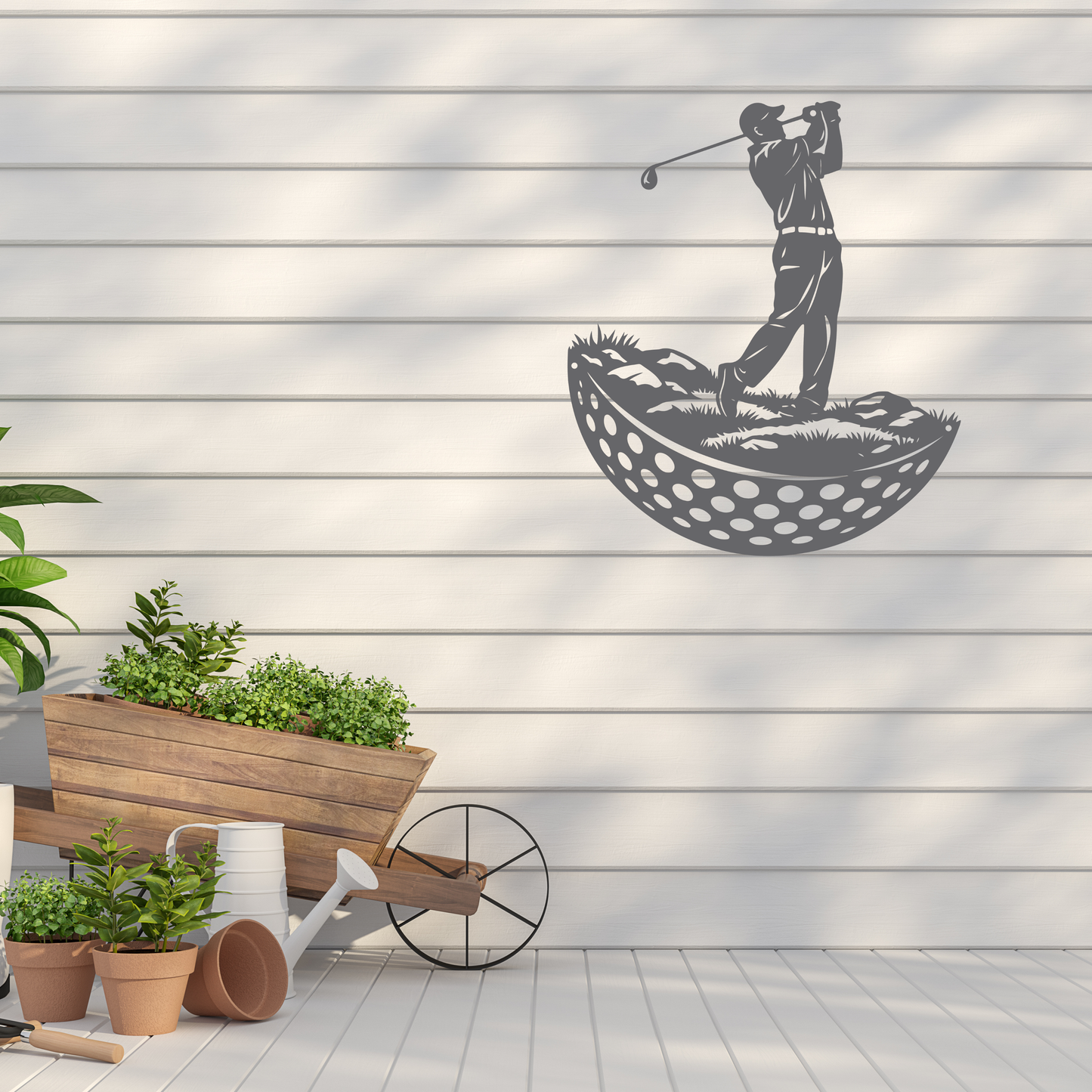 Modern Golf Ball Metal Wall Art