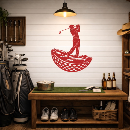 Modern Golf Ball Metal Wall Art
