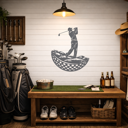 Modern Golf Ball Metal Wall Art