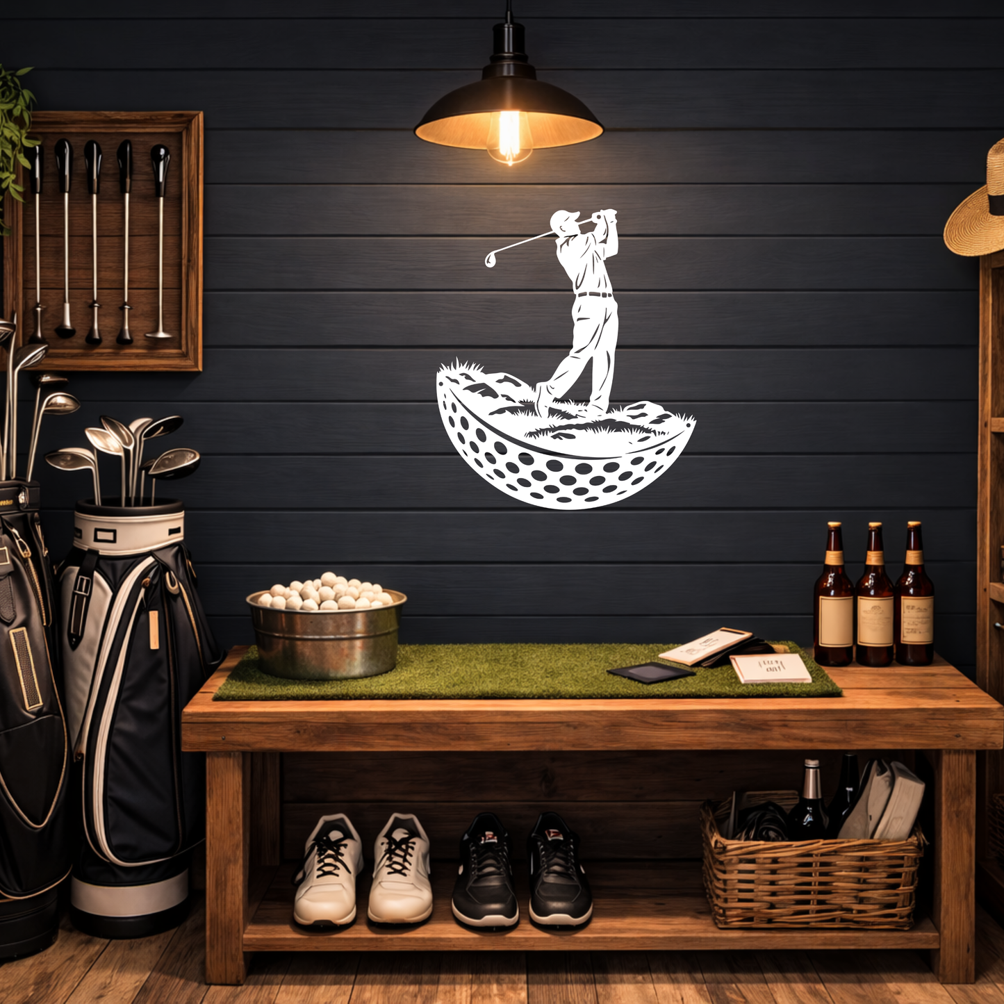 Modern Golf Ball Metal Wall Art