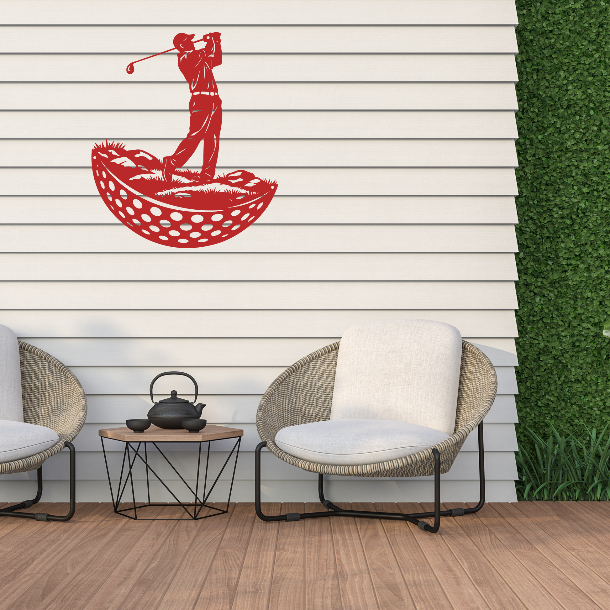 Modern Golf Ball Metal Wall Art