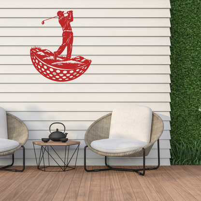 Modern Golf Ball Metal Wall Art