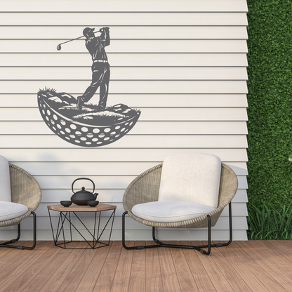Modern Golf Ball Metal Wall Art
