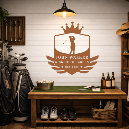 King of the Green Golf Metal Sign