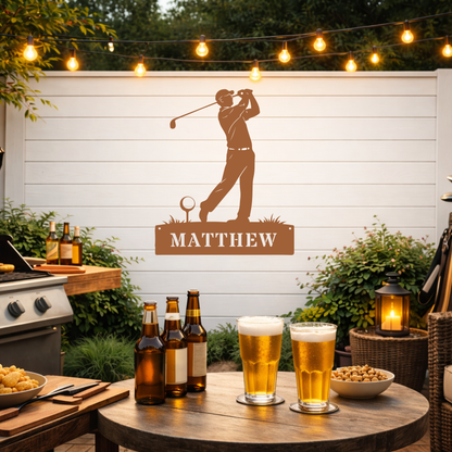 Personalised Golf Swing Metal Sign