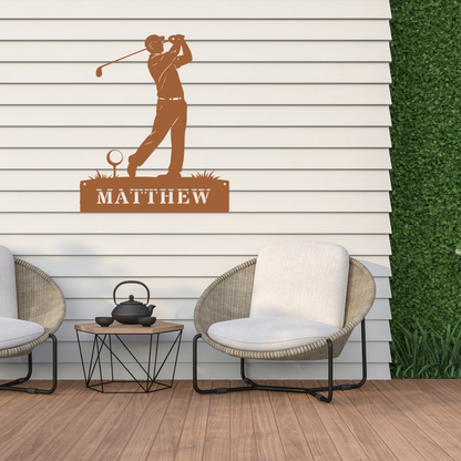 Personalised Golf Swing Metal Sign