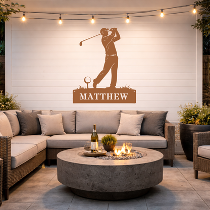 Personalised Golf Swing Metal Sign