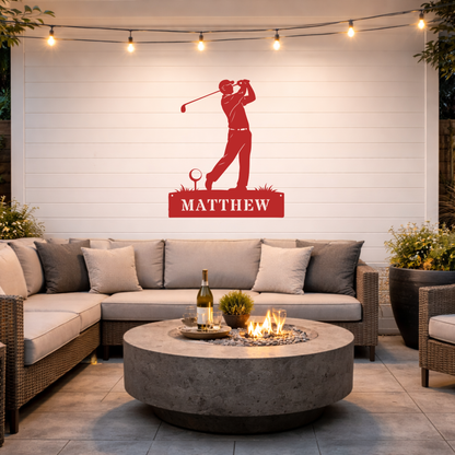 Personalised Golf Swing Metal Sign