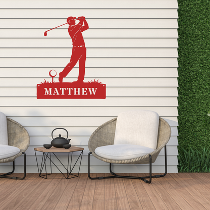 Personalised Golf Swing Metal Sign