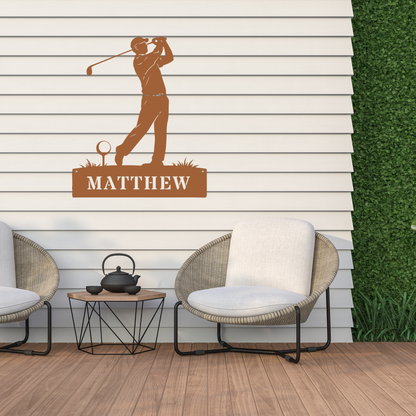 Personalised Golf Swing Metal Sign