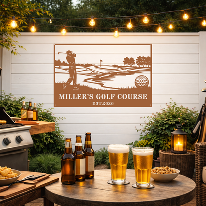 Personalised Golf Course Metal Wall Art