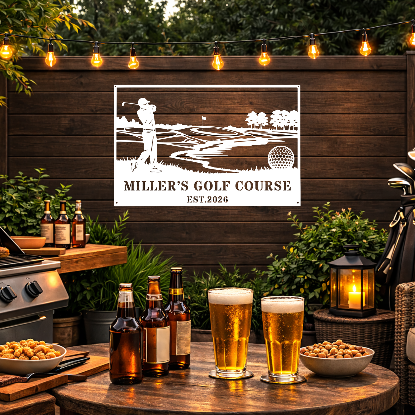 Personalised Golf Course Metal Wall Art