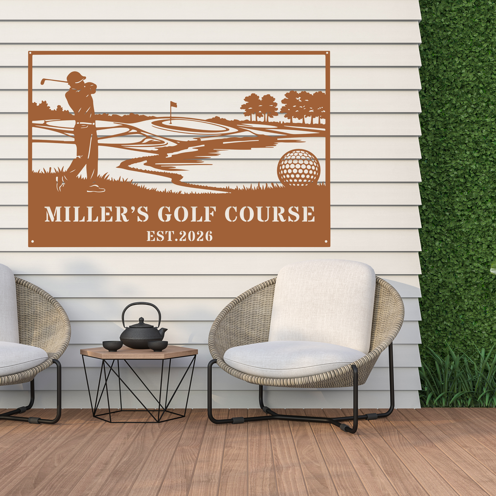 Personalised Golf Course Metal Wall Art