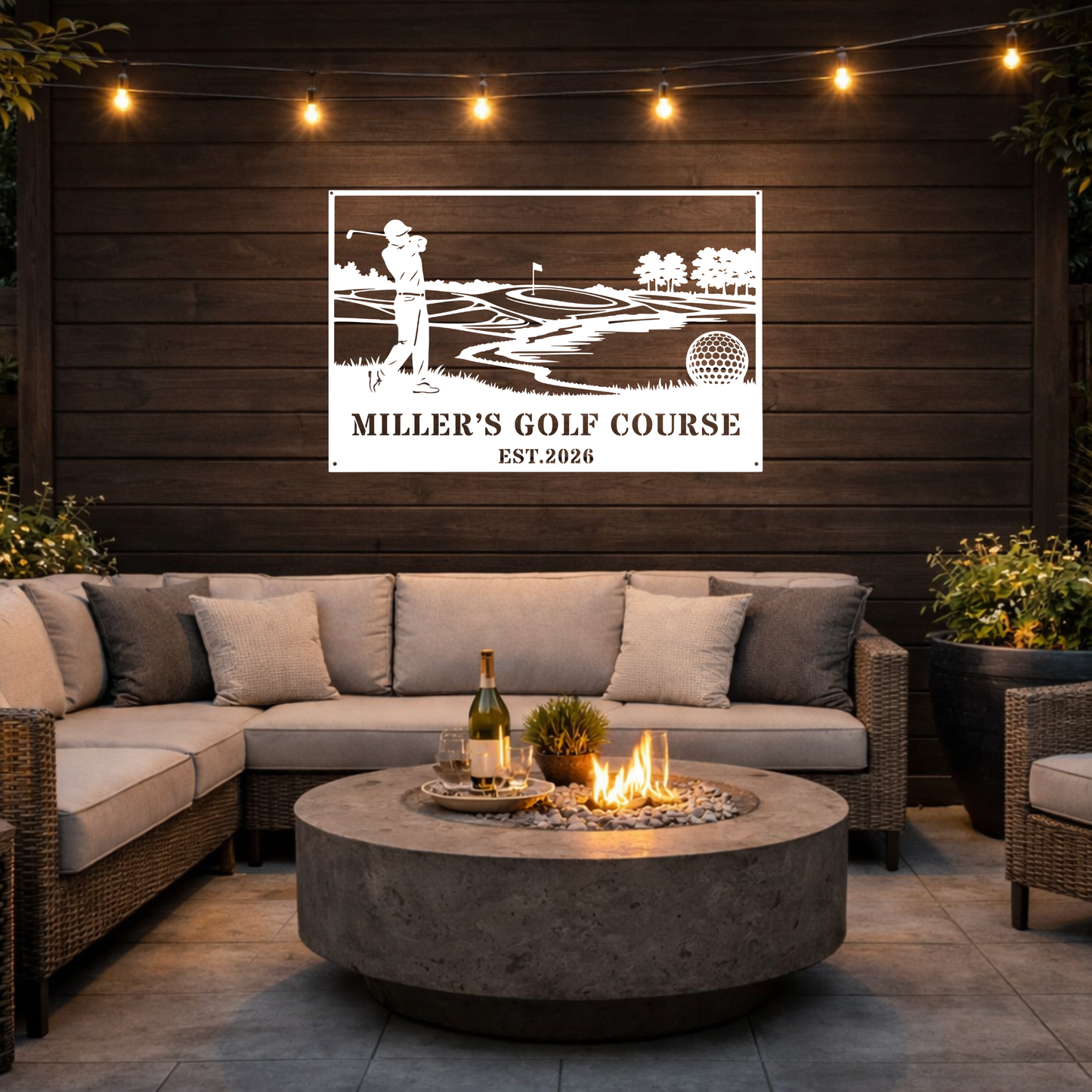 Personalised Golf Course Metal Wall Art