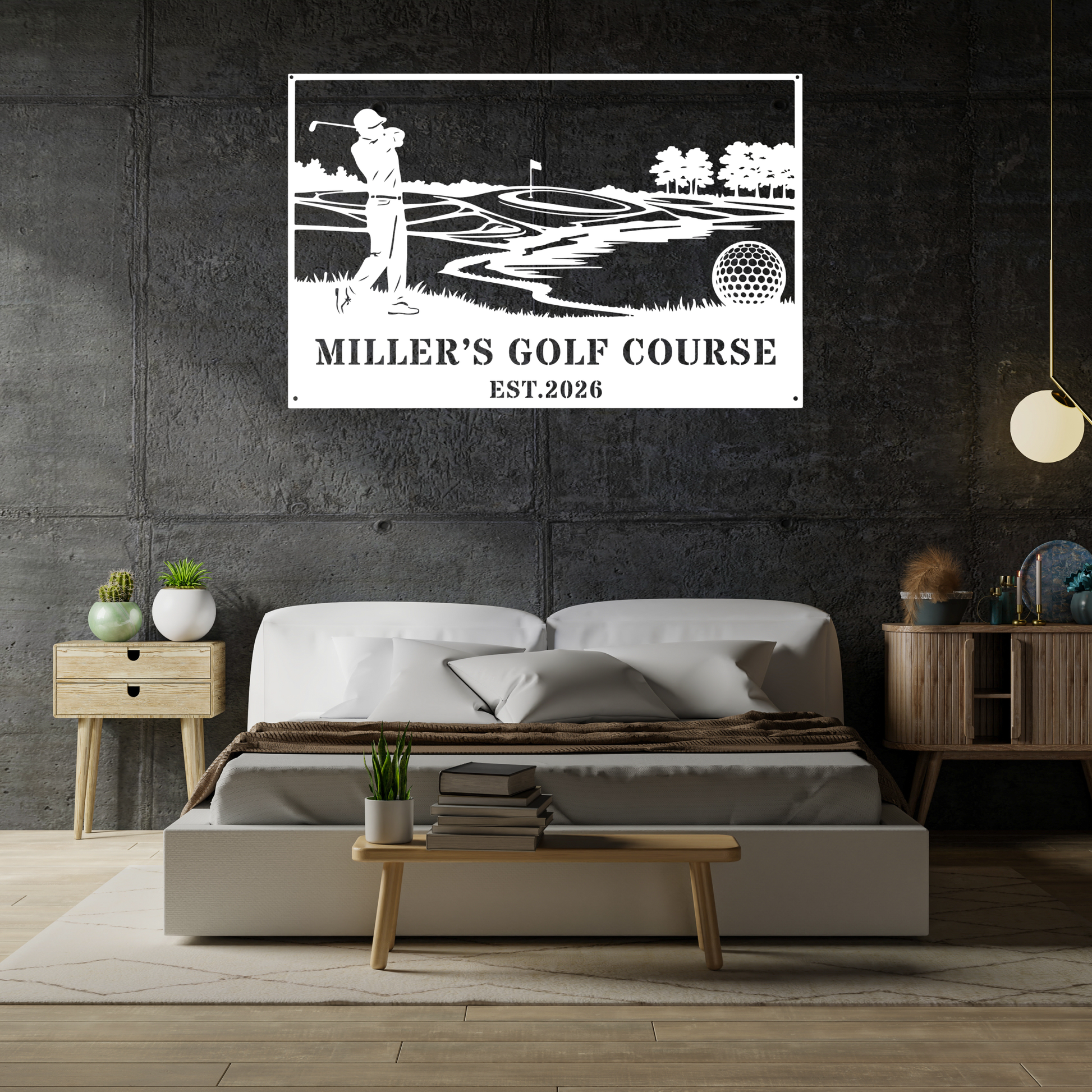 Personalised Golf Course Metal Wall Art