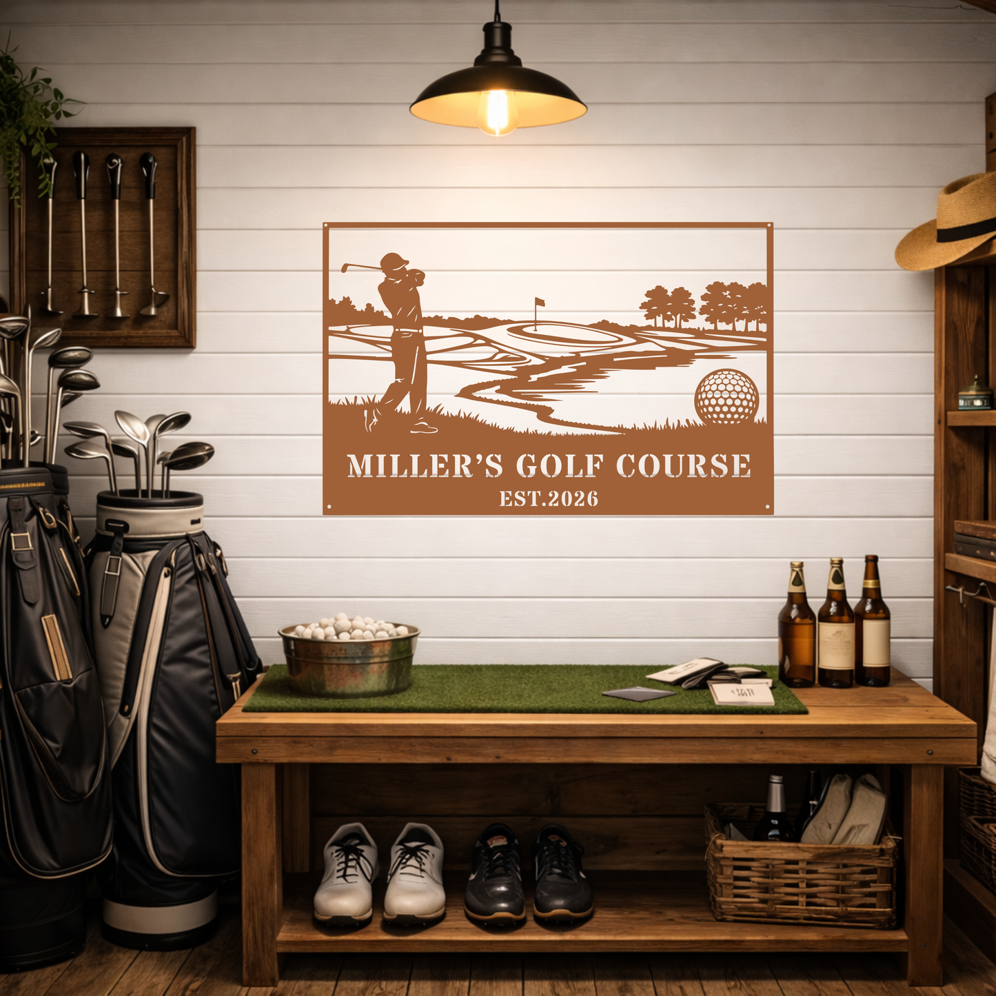 Personalised Golf Course Metal Wall Art