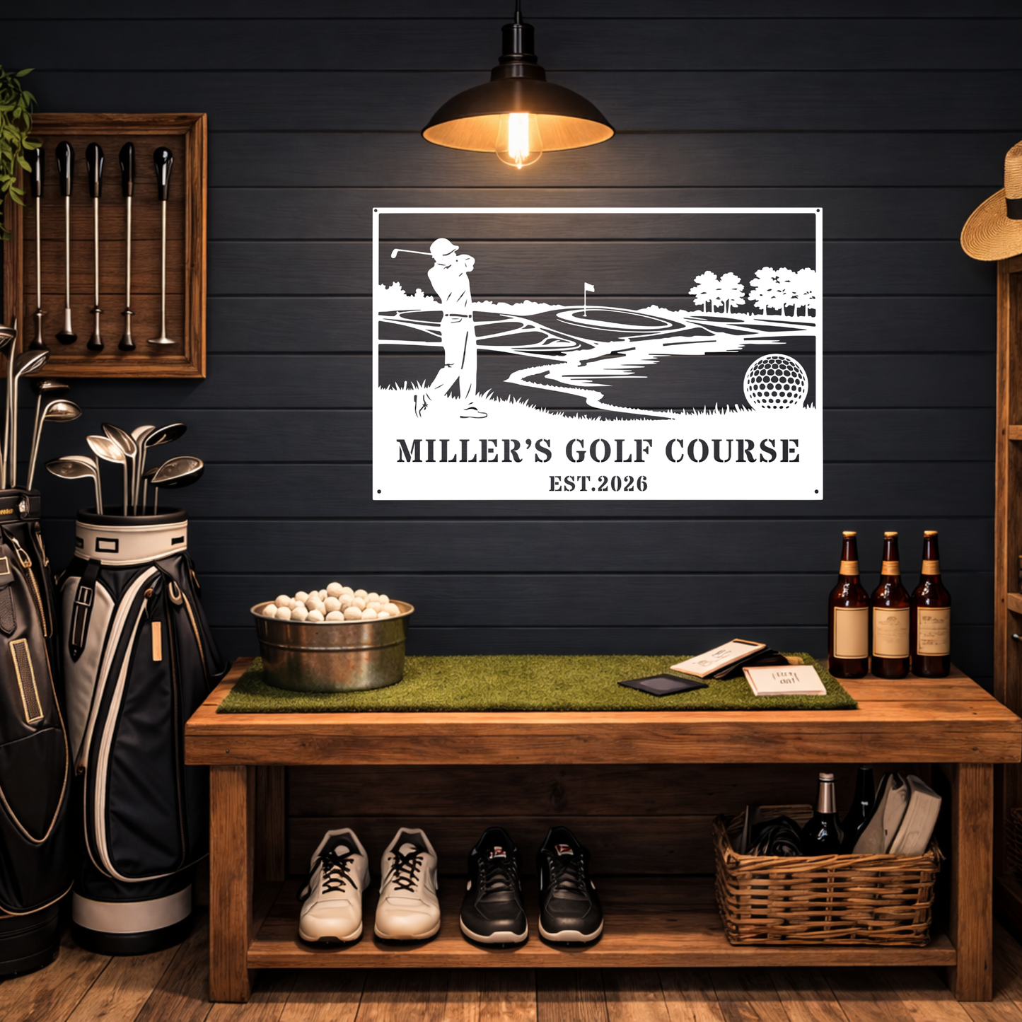 Personalised Golf Course Metal Wall Art