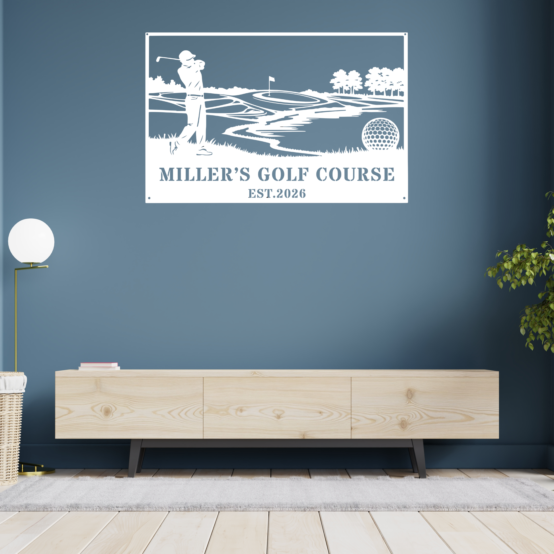 Personalised Golf Course Metal Wall Art