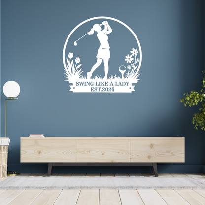 Swing Like a Lady Wall Sign