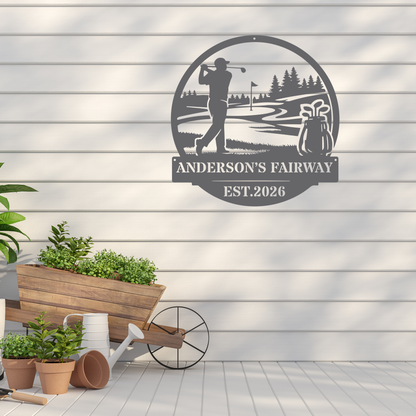 Personalised Golf Metal Sign – Anderson’s Fairway Golf Wall Art