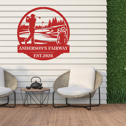 Personalised Golf Metal Sign – Anderson’s Fairway Golf Wall Art