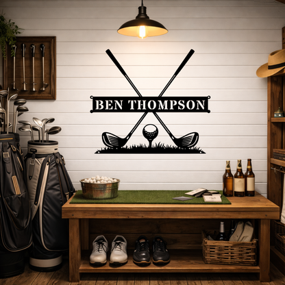 Personalised Golf Name Metal Sign