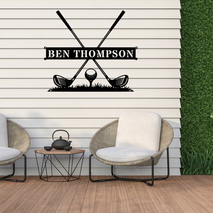 Personalised Golf Name Metal Sign
