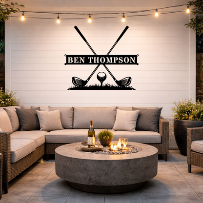 Personalised Golf Name Metal Sign