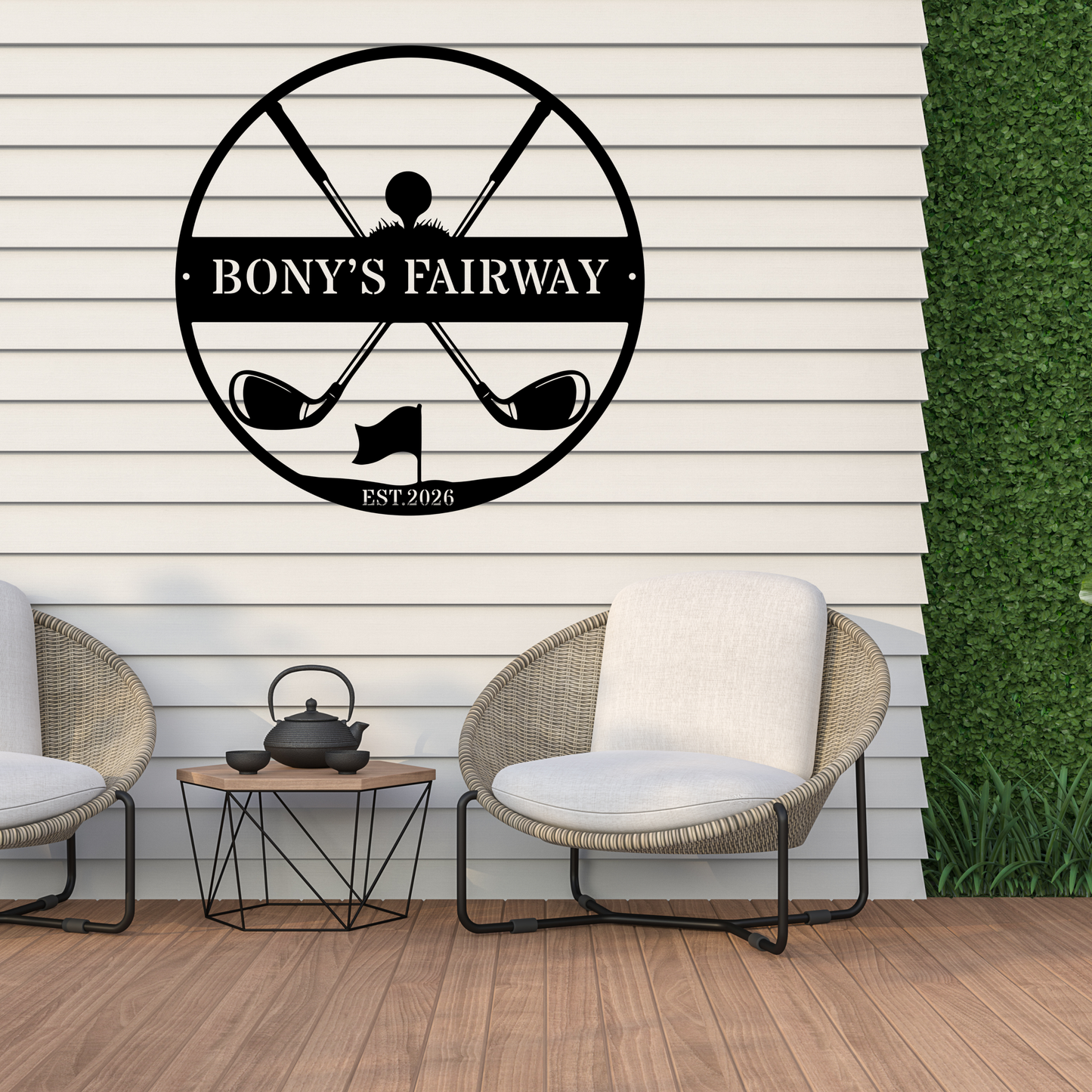 Golfer Family Name Metal Sign - Personalised Golf Art